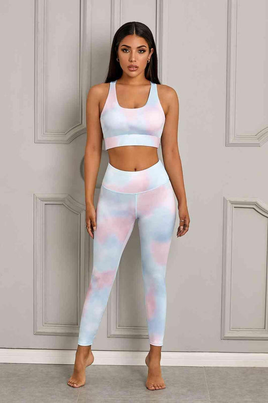 Printed Sports Bra and Leggings Set - 808Lush