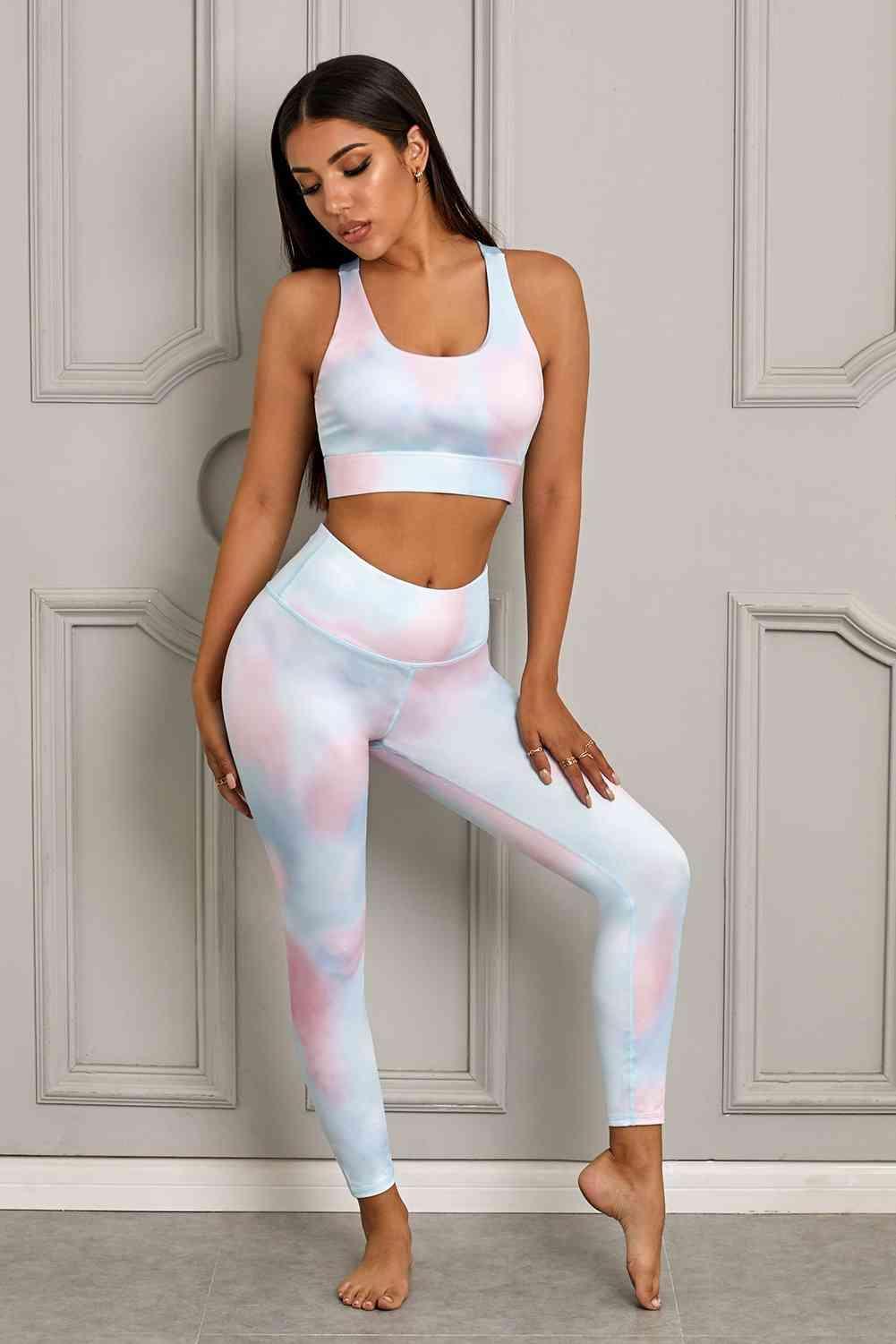 Printed Sports Bra and Leggings Set - 808Lush