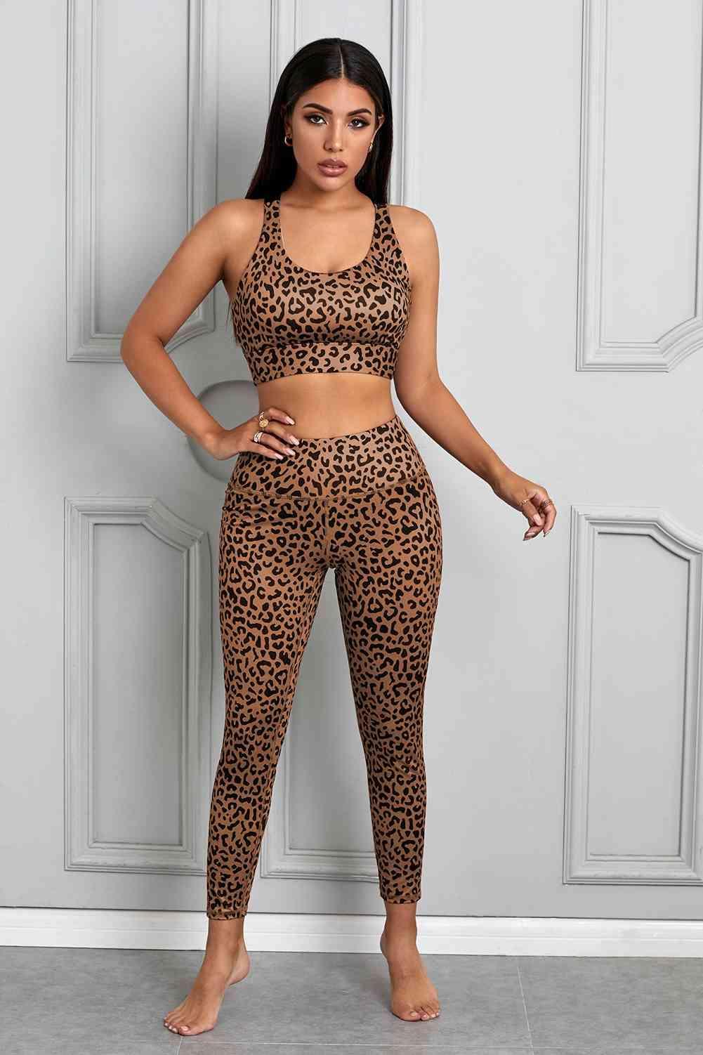 Printed Sports Bra and Leggings Set - 808Lush