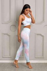 Printed Sports Bra and Leggings Set - 808Lush