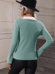 Pullover Knitwear Women's Trumpet Sleeve Lapel Sweater - 808Lush