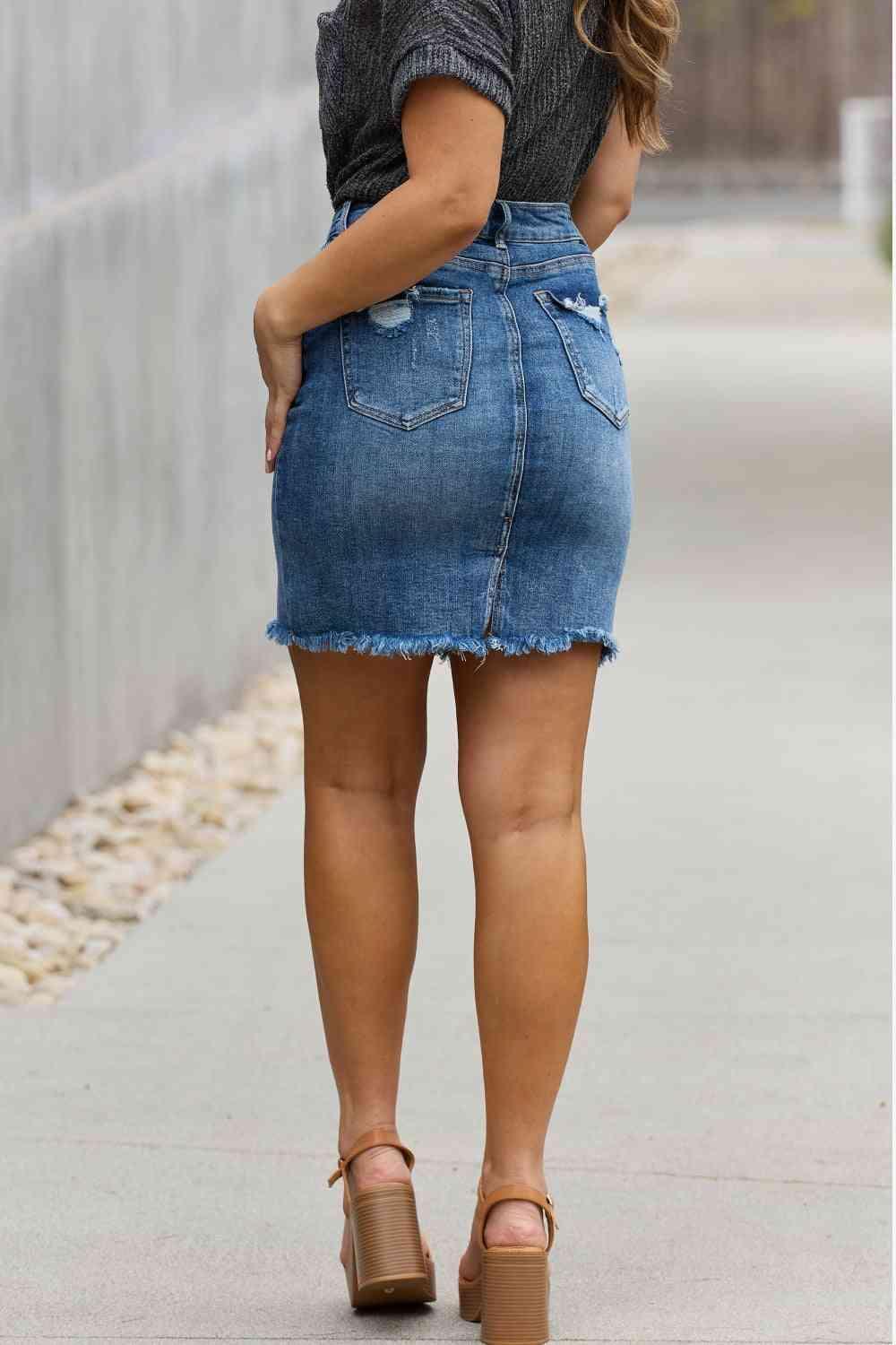 Women Denim Mini Skirt - 808Lush