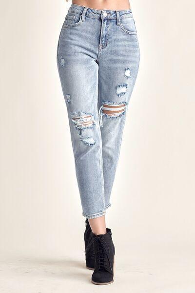 Distressed jeans Slim Cropped - 808Lush