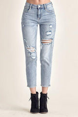 Distressed jeans Slim Cropped - 808Lush