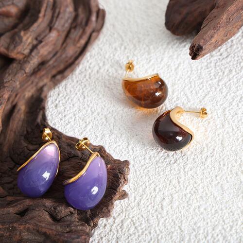 Resin Teardrop Earrings - 808Lush