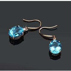 Rose Gold-Plated Artificial Gemstone Earrings - 808Lush