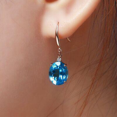 Rose Gold-Plated Artificial Gemstone Earrings - 808Lush