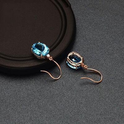 Rose Gold-Plated Artificial Gemstone Earrings - 808Lush