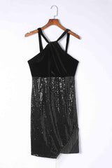 Sequin Fringe Detail Sleeveless Dress - 808Lush