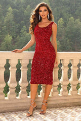 Sequin Sleeveless Slit Dress - 808Lush