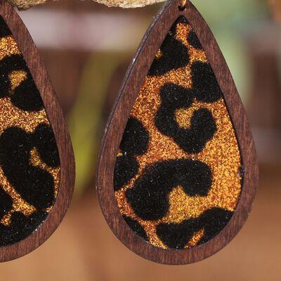 Sequin Wood Teardrop Earrings - 808Lush