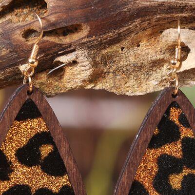 Sequin Wood Teardrop Earrings - 808Lush