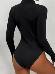 Sexy Fake Two-Piece Skinny Hollow Black Onesie - 808Lush