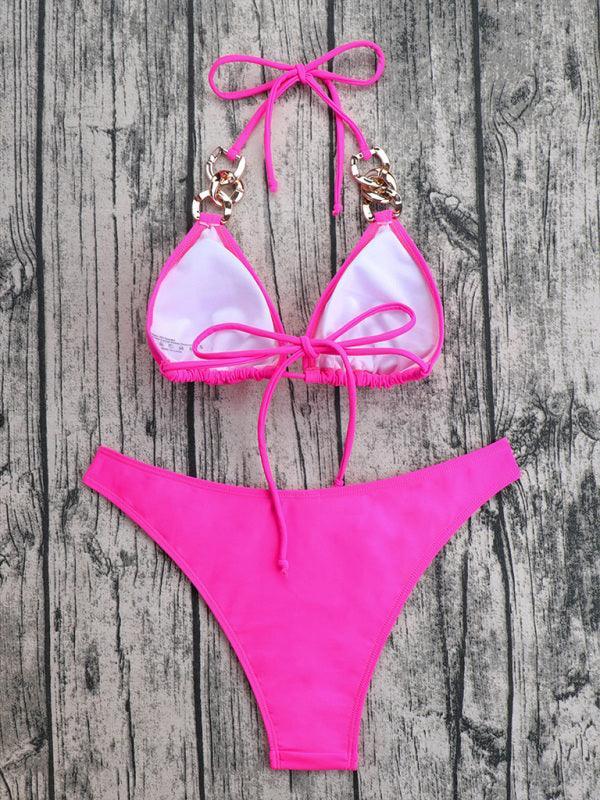 Sexy Bikini Print Ladies Split Swimsuit Fashion Ribbon Swimsuit - 808Lush