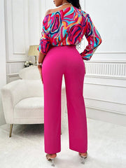 Sexy slanted shoulder shirt and pants suit for women - 808Lush