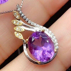 Silver-Plated Artificial Gemstone Pendant Necklace - 808Lush