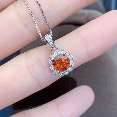 Silver-Plated Zircon Flower Shape Pendant Necklace - 808Lush