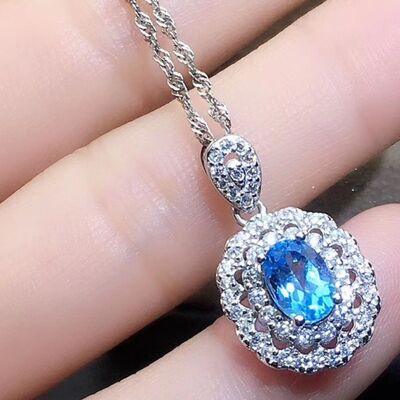Silver-Plated Zircon Pendant Necklace - 808Lush