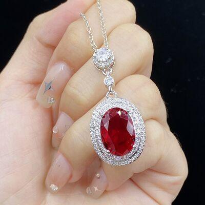 Silver-Plated Zircon Pendant Necklace - 808Lush