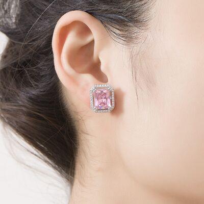 Silver-Plated Zircon Stud Earrings - 808Lush