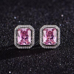 Silver-Plated Zircon Stud Earrings - 808Lush