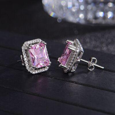 Silver-Plated Zircon Stud Earrings - 808Lush