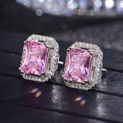 Silver-Plated Zircon Stud Earrings - 808Lush