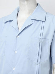 Sports Short Sleeve Linen Loose Casual Men's Shirt Set - 808Lush