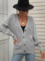 Single Breasted Solid Knit Cardigan Oversized Sweater - 808Lush