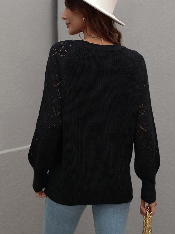 Single Breasted Solid Knit Cardigan Oversized Sweater - 808Lush