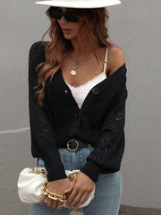 Single Breasted Solid Knit Cardigan Oversized Sweater - 808Lush