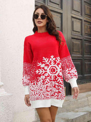 Snowflake Pattern Sweater Dress - 808Lush