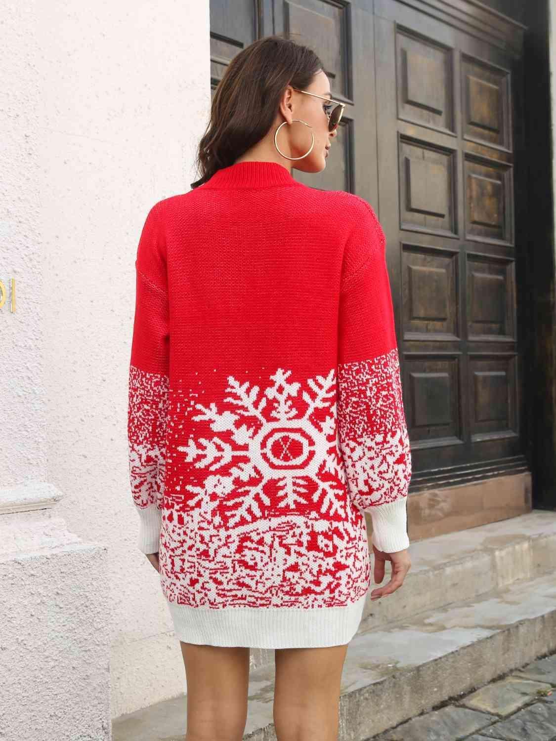 Snowflake Pattern Sweater Dress - 808Lush