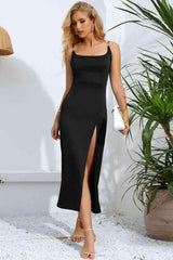 Split Spaghetti Strap Dress - 808Lush