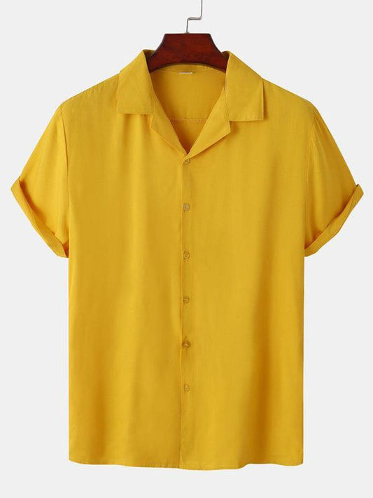 men's casual button street trendy short-sleeved shirt - 808Lush