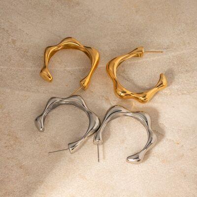 Stainless Steel C-Hoop Earrings - 808Lush