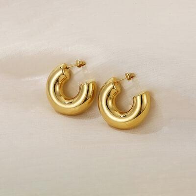 Stainless Steel C-Hoop Earrings - 808Lush