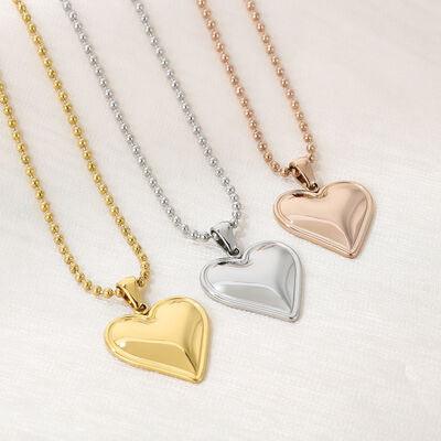 Stainless Steel Heart Pendant Necklace - 808Lush