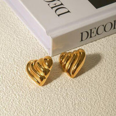 Stainless Steel Heart Shape Stud Earrings - 808Lush