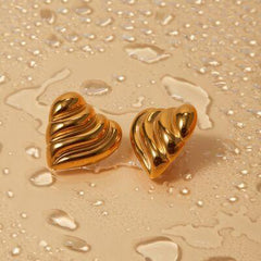 Stainless Steel Heart Shape Stud Earrings - 808Lush