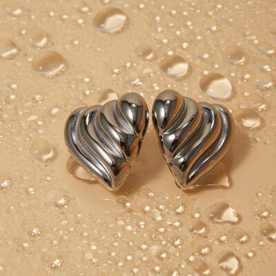 Stainless Steel Heart Shape Stud Earrings - 808Lush