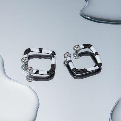 Stainless Steel Oil Drip Cuff Earrings - 808Lush