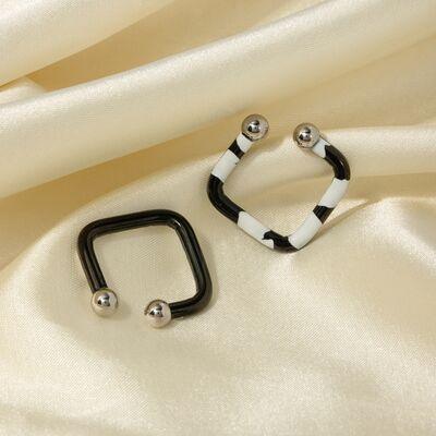 Stainless Steel Oil Drip Cuff Earrings - 808Lush