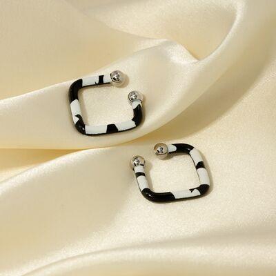 Stainless Steel Oil Drip Cuff Earrings - 808Lush