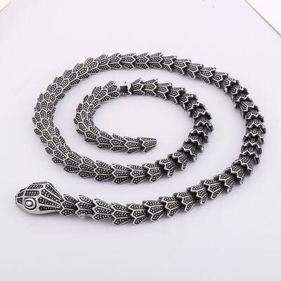 Stainless Steel Snake Shape Necklace - 808Lush