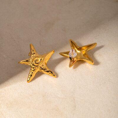 Stainless Steel Star Shape Earrings - 808Lush