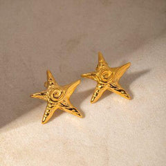 Stainless Steel Star Shape Earrings - 808Lush