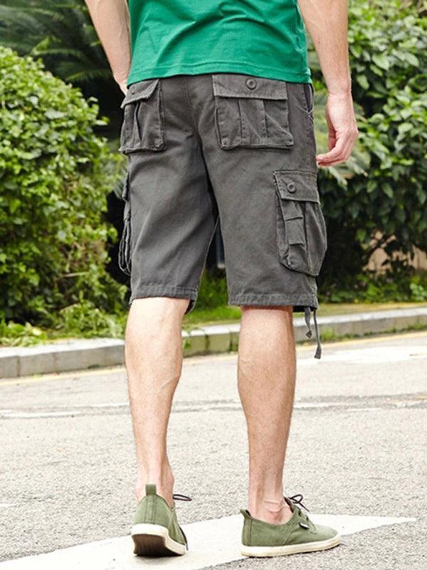 Straight Leg Cropped Pants Men's Loose Casual Pants Outdoor Sports Cargo Shorts (Without Belt) - 808Lush