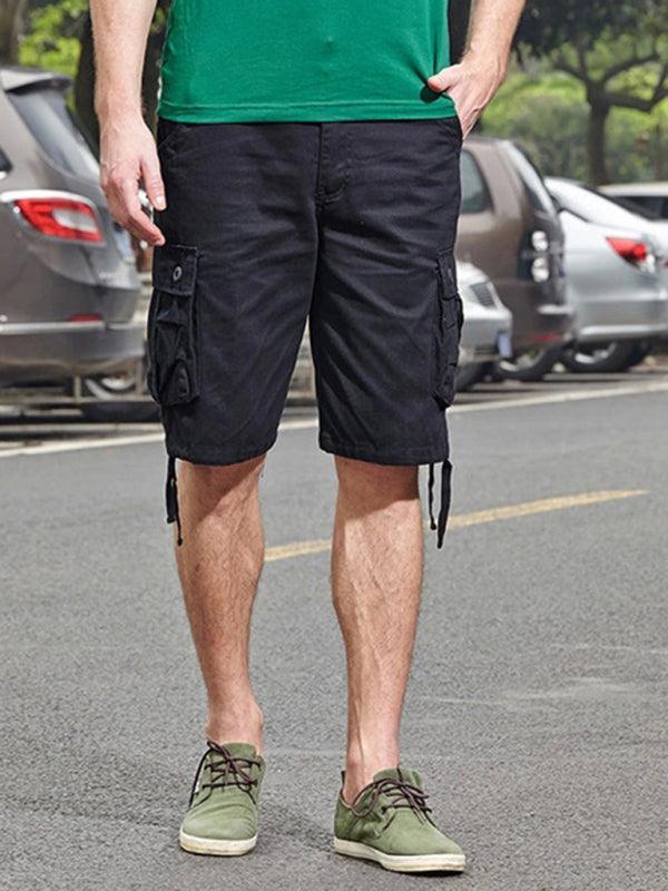 Straight Leg Cropped Pants Men's Loose Casual Pants Outdoor Sports Cargo Shorts (Without Belt) - 808Lush