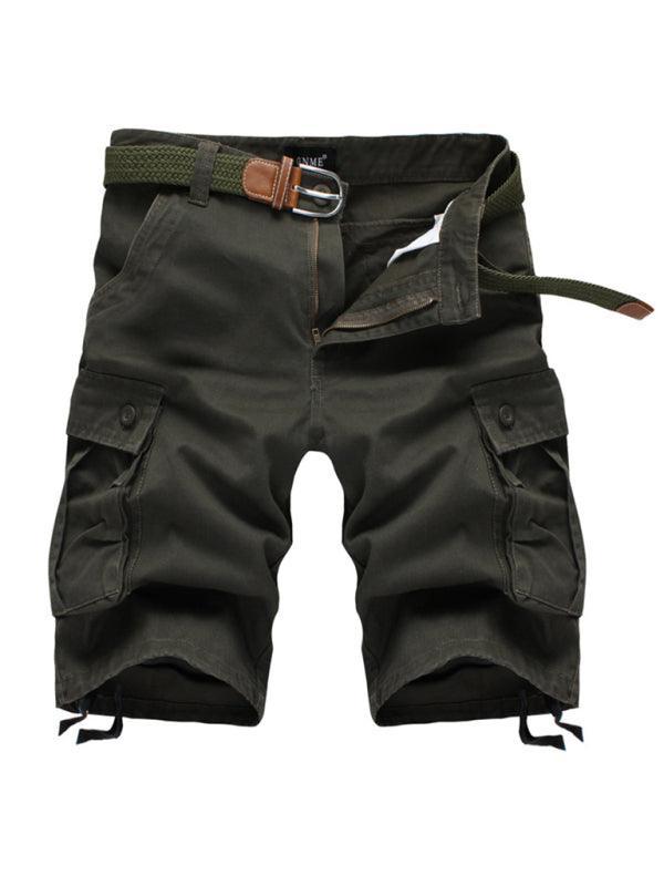 Straight Leg Cropped Pants Men's Loose Casual Pants Outdoor Sports Cargo Shorts (Without Belt) - 808Lush